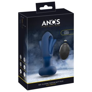 Anos - Vibrierender Buttplug RC Flicking Tongue - Blau