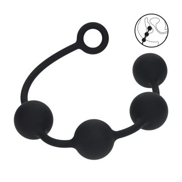 Ronde Siliconen Anaalballen 5 cm - Zwart