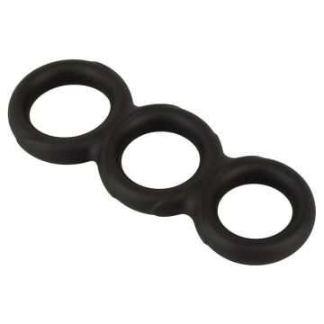 Triple Cock Ring - Zwart