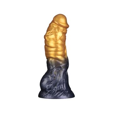 Dual Density Opblaasbare Dildo 19 cm - Goud/Zwart