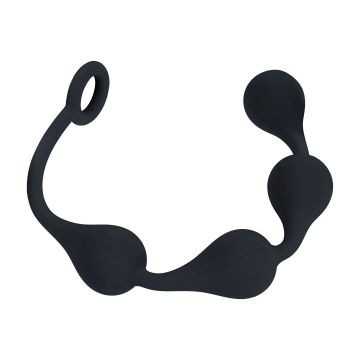 Siliconen Waterdrop Anal Balls Zwart M - 30 mm