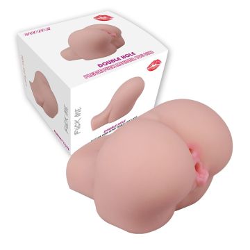 Masturbator Double Hole 2 Lichte Huidskleur - S