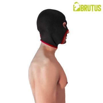 BRUTUS Neoprene Face Fucker Hood Zwart / Rood