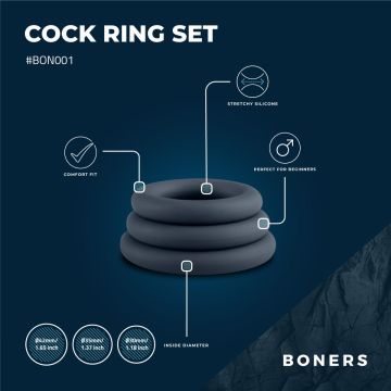 Boners 3-Delige Cockring Set - Rond