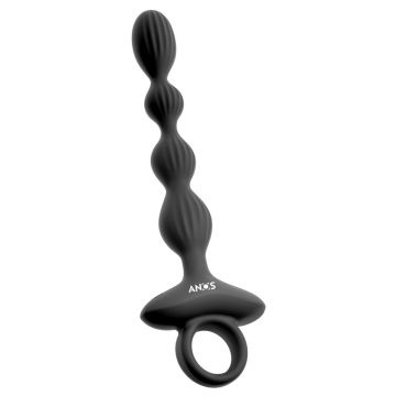 Anos Flexibele Vibrerende Anal Beads - Zwart