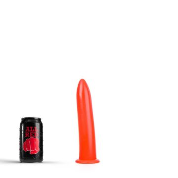 All Black Bas Dildo Rood - 19 cm
