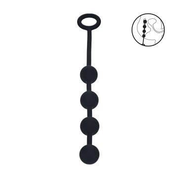 Ronde Siliconen Anaalballen 2 cm - Zwart