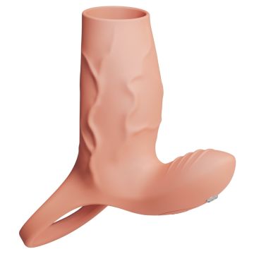 Realistixxx Penis Sleeve met Vibrerende Clitoris Stimulator RealSleeve Clit - 14 cm