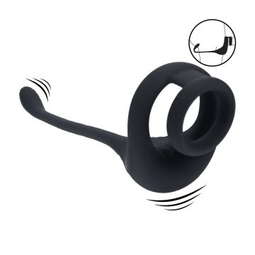 Dual Motor Cockring met Prostaat Stimulator - Zwart