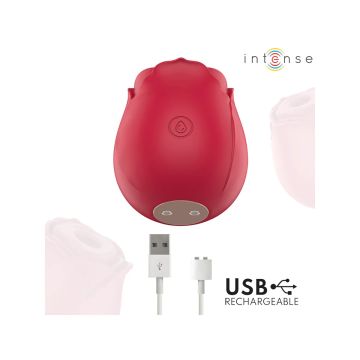 Intense Luchtdruk Clitoris Vibrator Camellia Rose - Bordeaux