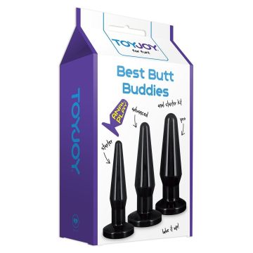 Klassieke Buttplug Trainer Set - Zwart