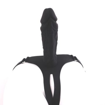 Siliconen Grote Strap-on dildo zwart