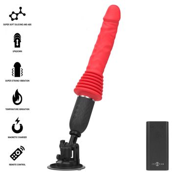 Intense Stotende en Verwarmende Vibrator met Afstandsbediening Cynthia - Rood