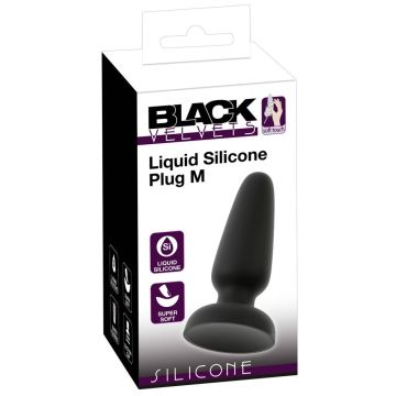 Black Velvets Siliconen Buttplug met Zuignap - Medium