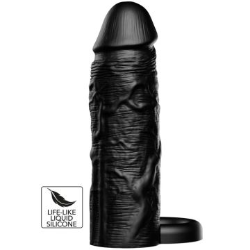 Siliconen Penissleeve Inferno 15 cm - Zwart