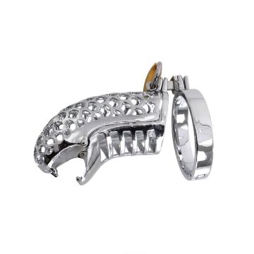 Kiotos Cock Cage Snake Zilver - 6 cm